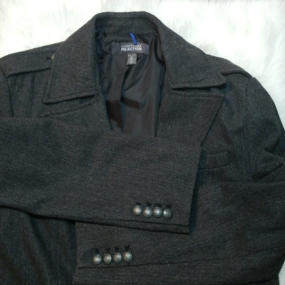 Kenneth Cole Reaction Mens Wool Peacoat